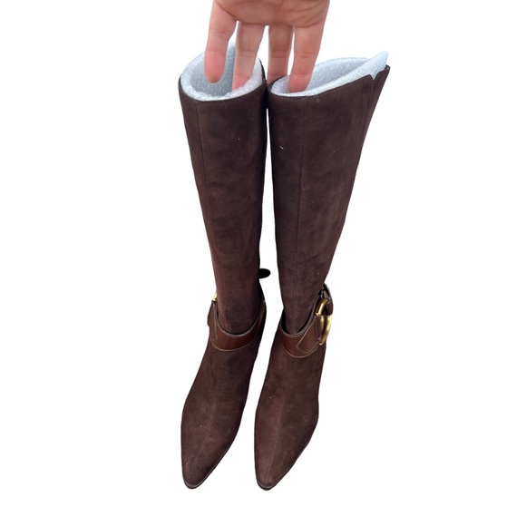 Antonio Melani Tall Knee-High Brown Simone Suede Leather Boots Size 7.5 - Picture 3 of 12